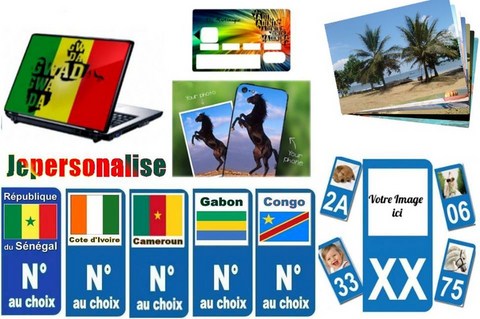 Paire de ​Stickers Immatriculation à Personnaliser,