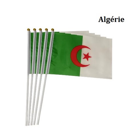Drapeau mains Algérie, lot de 5/10/20/50/100 pieèces,