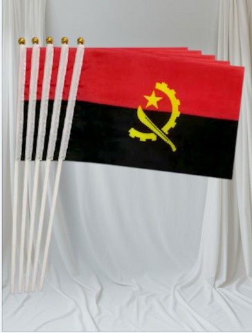Drapeau mains Angola, lot de 5/10/20/50/100 pieèces,
