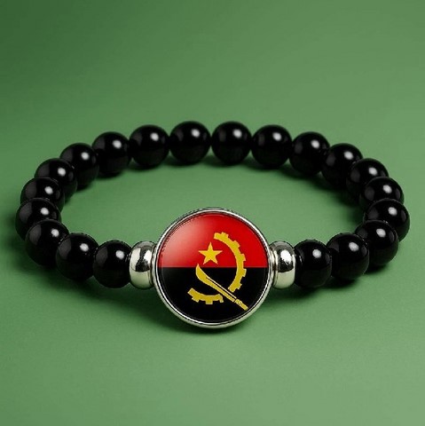 Bracelet Perles drapeau Angola
