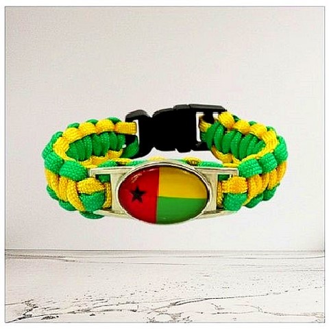 Bracelet plaque acier Bénin, Drapeau national, supporters ,Drapeau, fans supporters, 
