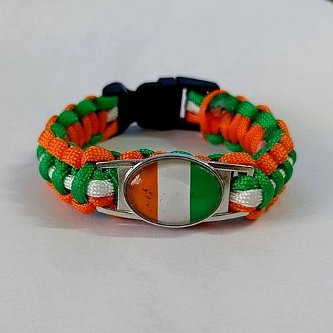 Bracelet plaque acier, Drapeau national, supporters ,Drapeau, fans supporters, Côte d'Ivoire,