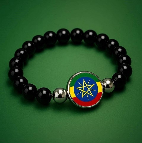 Bracelet Perles drapeau Ethiopie