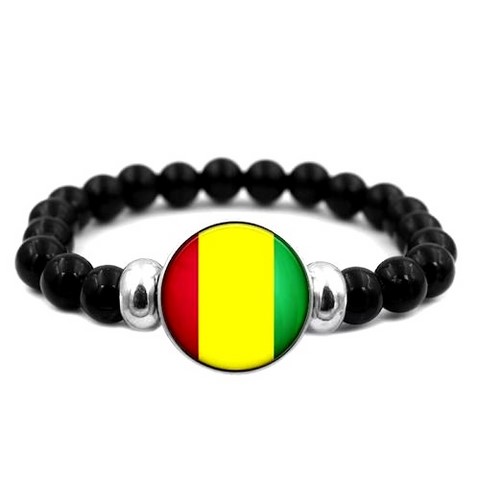 Bracelet plaque acier, drapeau Guinée GN, Syli National, Supporter Guineen,Football Africain. africa. can, Afrique, football, djankawax, Africa Football, Diaspora Africaine, drapeau,