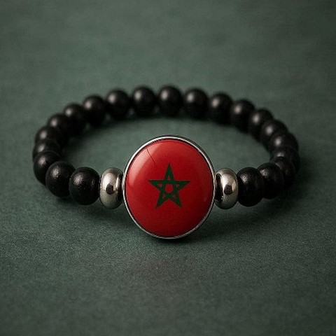 Bracelet Perles Drapeau national, supporters ,Drapeau, fans supporters, Maroc,