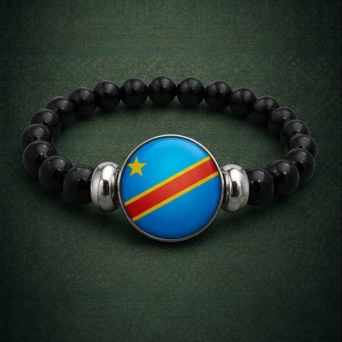 Bracelet Perles drapeau RD Congo