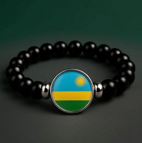 Bracelet Perles drapeau Rwanda,