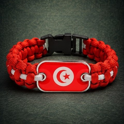Bracelet plaque acier, Drapeau national, supporters ,Drapeau, fans supporters, Algérie,