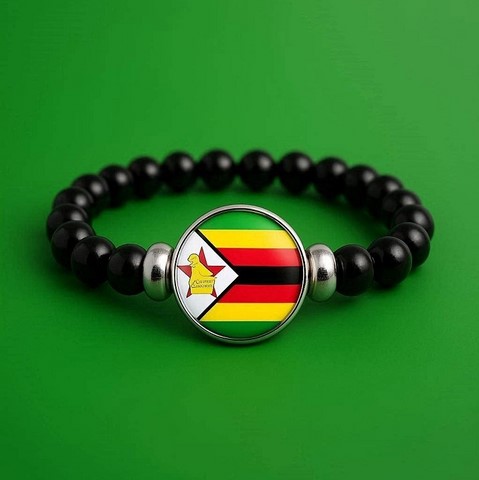 Bracelet Perles drapeau Zimbabwe