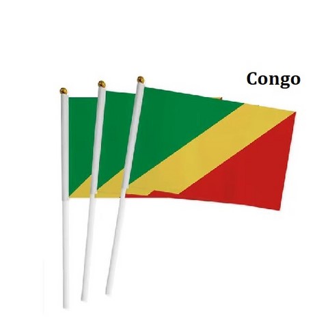 Drapeau mains Congo, lot de 5/10/20/50/100 pieèces,