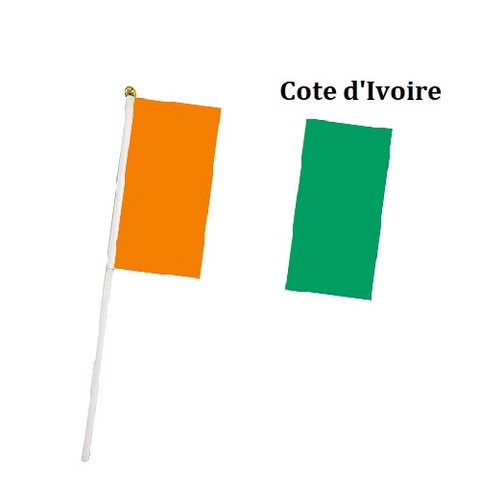 Drapeau main Côte d'Ivoire, les Eléphants, Supporters, Fans, Football, Cameroun