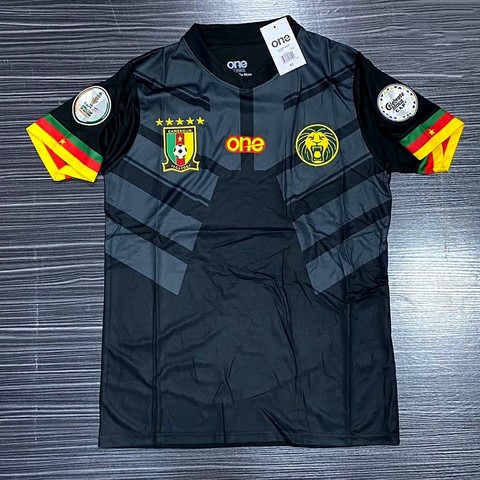  Cameroon Black Football Jersey,Maillot Cameroun, noir Football, Lions indomptables,
