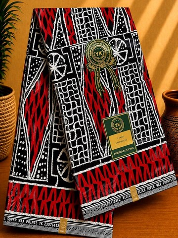 Ndop Bamiléké Cameroun 6 yard, rouge, Djankawax, tissus pagnes, wax,