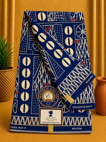 Ndop Bamiléké Cameroun bleu, 6 yard, Djankawax, tissus pagnes, wax,