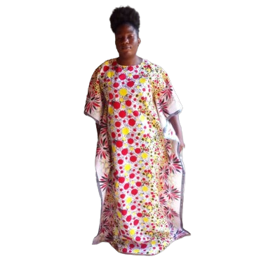 Robe africaine, Gant, Gandoura, longue en tissu pagne wax du Cameroun,