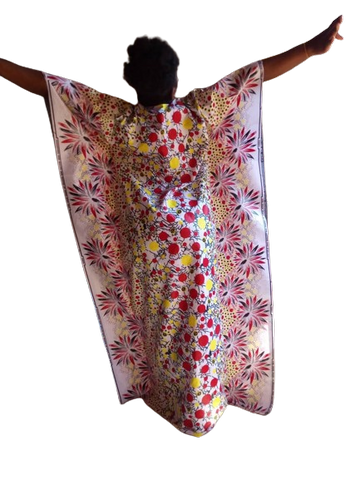 Robe africaine Gant en tissu pagne wax