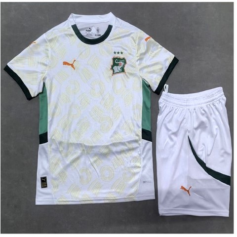 Ensemble Football Cote d'ivoire, Enfant, Maillot + Short, Ablanc,