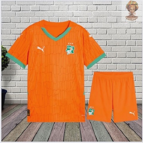 Ensemble Football Cote d'ivoire, Enfant, Maillot + Short, Ablanc,