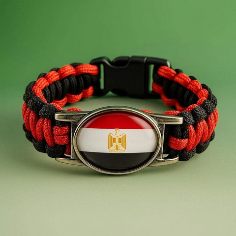 Bracelet plaque acier Egypte, Drapeau national, supporters ,Drapeau, fans supporters, Algérie,