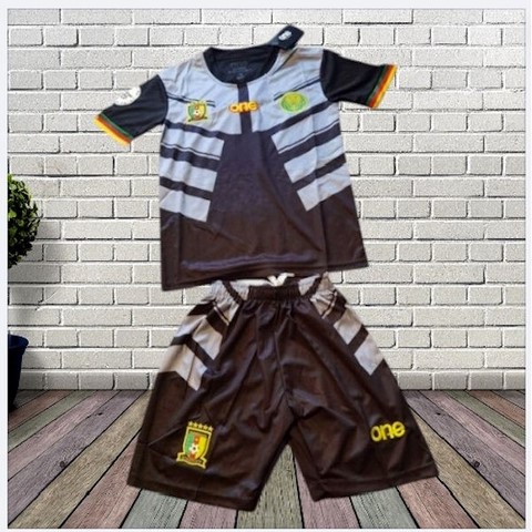 Ensemble Football Enfant Maillot + Short Cameroun, gris,
