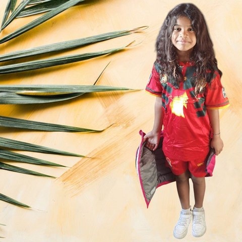 Ensemble Football Enfant Maillot + Short Cameroun, rouge,