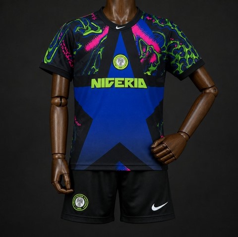 Ensemble Football Enfant Maillot + Short Nigéria, vert, Can, Caf, Afrique, Soccer Arica,