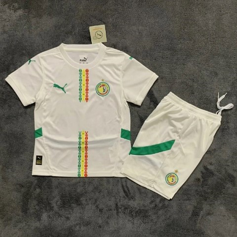 Ensemble Football Enfant Maillot + Short, blanc, Sénégal,