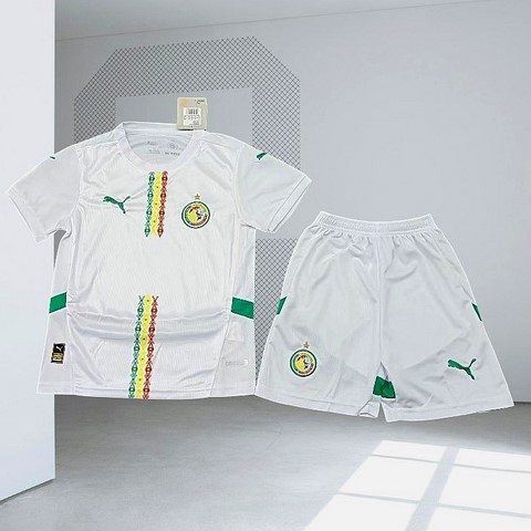 Ensemble Football Enfant Maillot + Short, blanc, Sénégal,