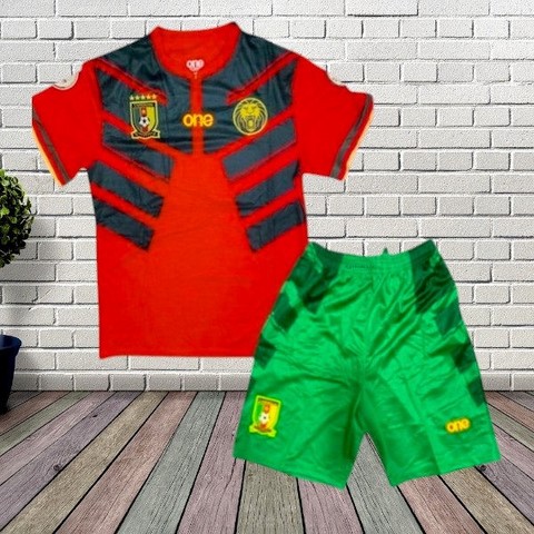 Ensemble Maillot + Short, Cameroun, blanc, vert rouge, Football,