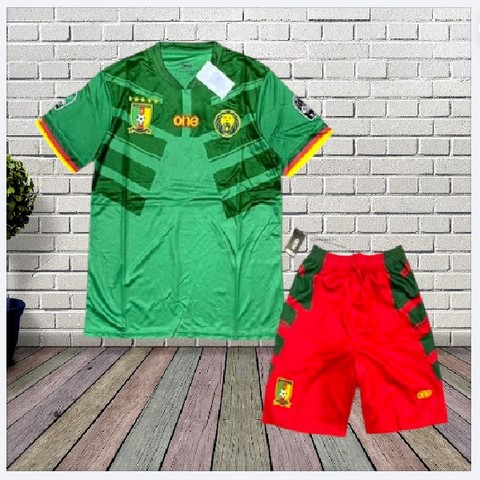 Ensemble Maillot + Short, Cameroun, blanc, vert rouge, Football,