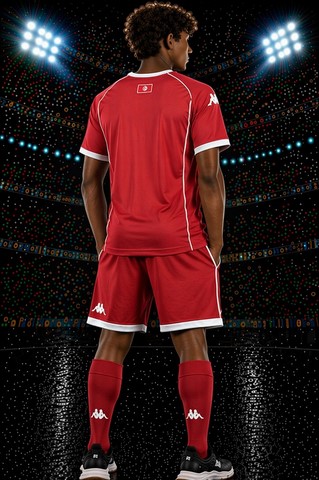 Ensemble Football Tunisie Enfant Maillot + Short, 2026.  rouge, AiglesDeCarthage, SupporterTunisien, Can, Caf, Afrique,