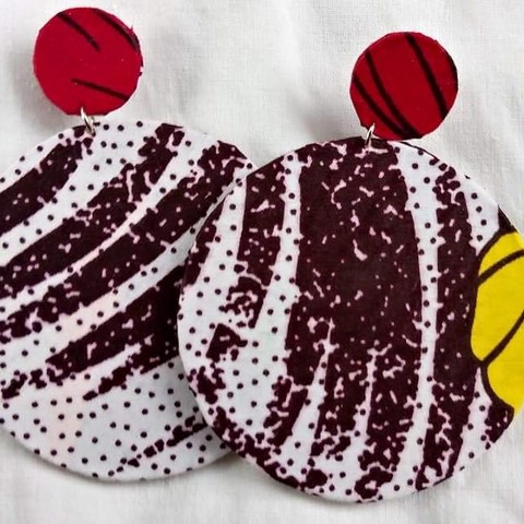 African wax loincloth fabric earrings,
