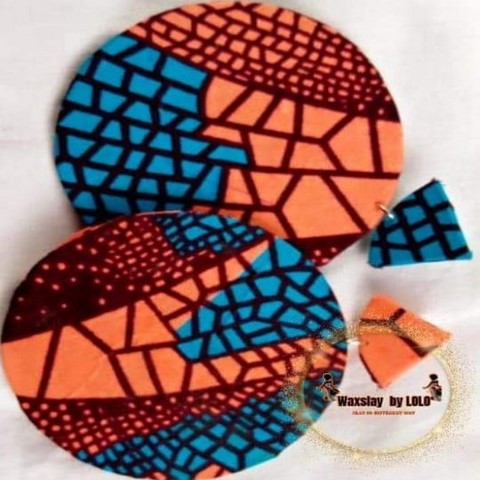 Sale African Wax Pagne Fabric Earrings Online,