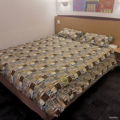 Housse de couette + taies en pagne wax africain,