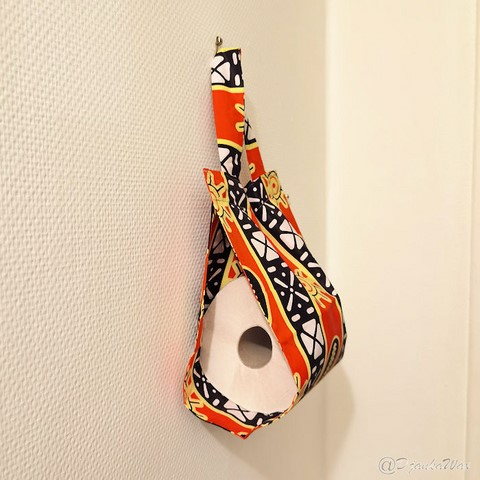 Toilet paper holder in wax loincloth fabric 1/2/4 compartments,