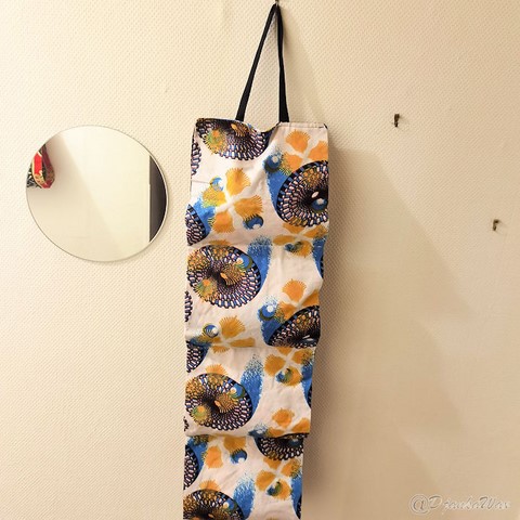 Porte papier toilettes et/ou essuie-tout en tissu pagne wax 1/2/4 compartiments