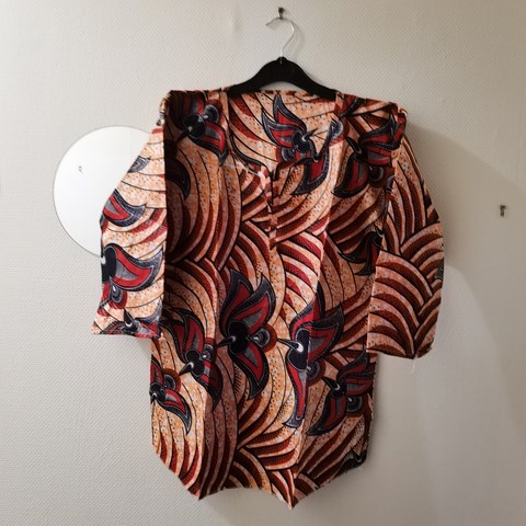 Ensemle pantalon et tunique en tissu pagne wax, Cameroun, djankawax,