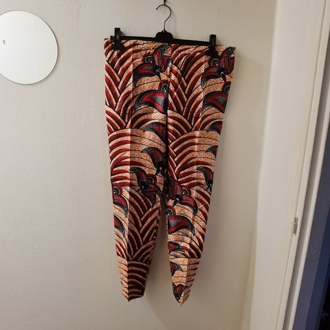 Ensemle pantalon et tunique en tissu pagne wax, Cameroun, djankawax,