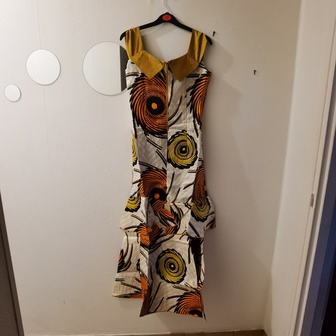 Robe africaine en tissu pagne wax Cameroun