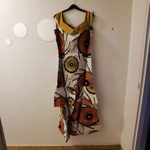 Robe africaine en tissu pagne wax Cameroun,