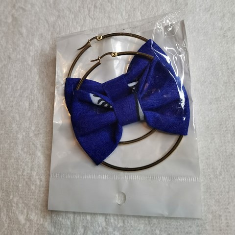 Boucles d'oreilles créoles en tissu pagne wax,