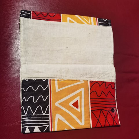 Pochette papiers maquillage en tissu pagne wax,Djankawax,