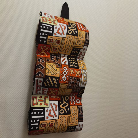 Toilet paper holder in wax loincloth fabric 1/2/4 compartments,