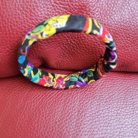 Bracelet en tissu pagne wax africain,