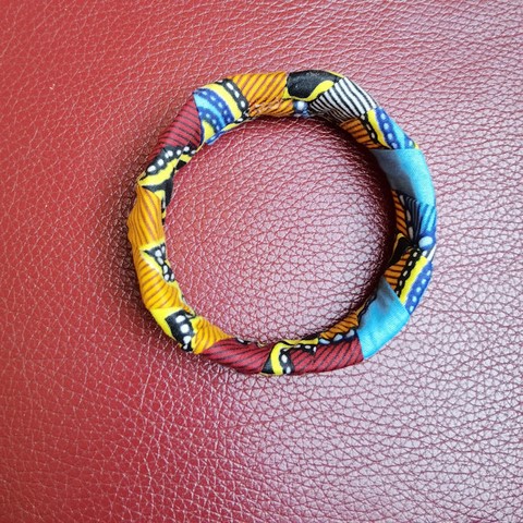 Bracelet en tissu pagne wax africain,