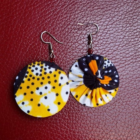 Sale African Wax Pagne Fabric Earrings Online, Djankawax,