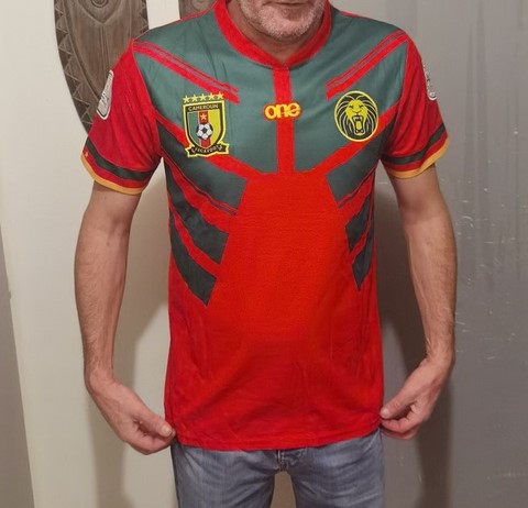 Maillot rouge, Cameroun, blanc, vert rouge, Football,
