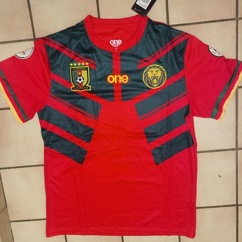  Cameroon Red Football Jersey, Cameroun, blanc, vert rouge, Football,