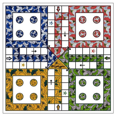 Ludo Jeu Fait Main imprimé Fleur de mariage Cameroun