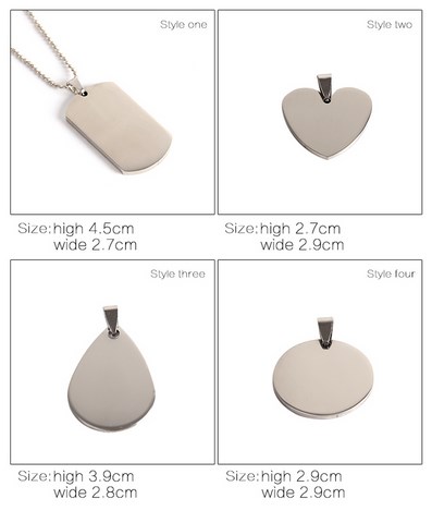 Pendentif + chaine en acier inoxydable à Personnaliser,